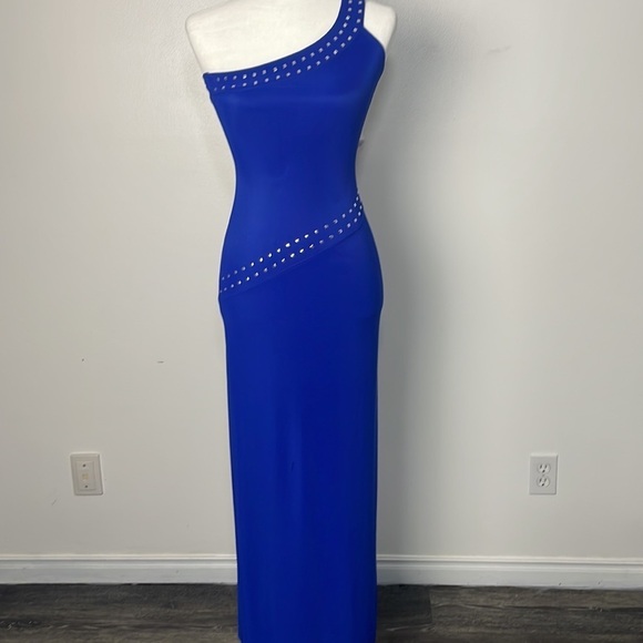 Blue One Shoulder Dress Long Dress Size Medium - Picture 3 of 10